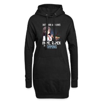 Anime Ramen Und Gaming Gamer Anime - Hoodie-Kleid - Schwarz - Vorne