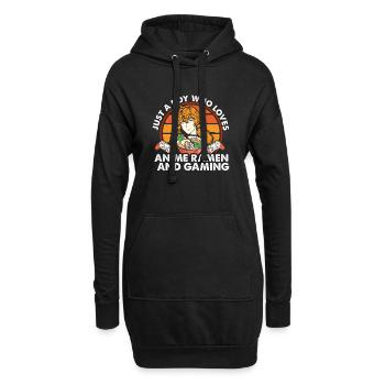 Anime Ramen Und Gaming Gamer Anime - Hoodie-Kleid - Schwarz - Vorne