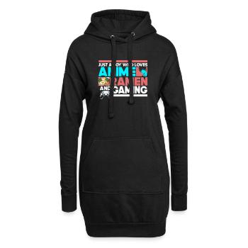 Anime Ramen Und Gaming Gamer Anime - Hoodie-Kleid - Schwarz - Vorne