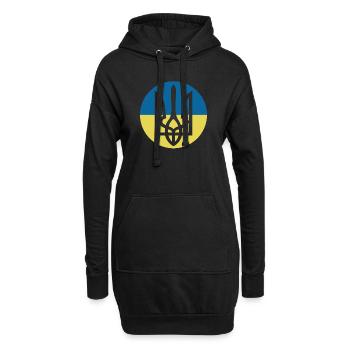 Ukraine Hilfe - Frieden für die Ukraine - Dreizack - Hoodie-Kleid - Schwarz - Vorne