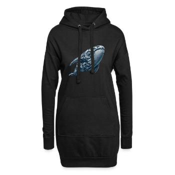 Wal Roboter, Roboter-Wal - Hoodie-Kleid - Schwarz - Vorne