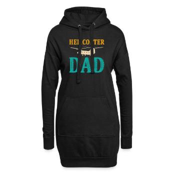 Helikopter Eltern Lustige Männer Pilot - Hoodie-Kleid - Schwarz - Vorne
