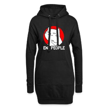 Ew People Cat Lustige Vintage Anti -soziale - Hoodie-Kleid - Schwarz - Vorne