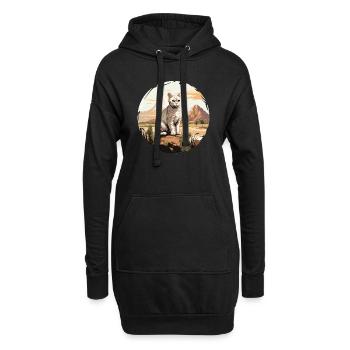 Burmilla Chaton Burmilla Chat - Sweat-shirt à capuche long Femme - noir - Devant