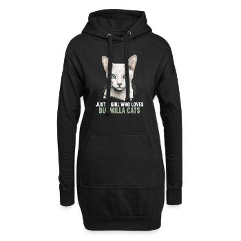 Burmilla Chaton Burmilla Chat - Sweat-shirt à capuche long Femme - noir - Devant