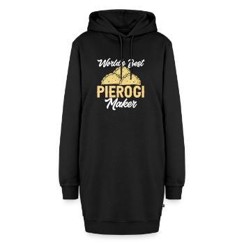 Pierogi polonais - Sweat-shirt à capuche long Femme - noir - Devant