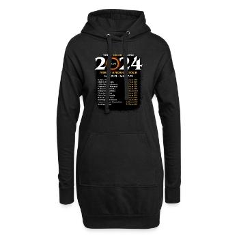 Totale Sonnenfinsternis Totalität 8. April 2024 Nord - Hoodie-Kleid - Schwarz - Vorne