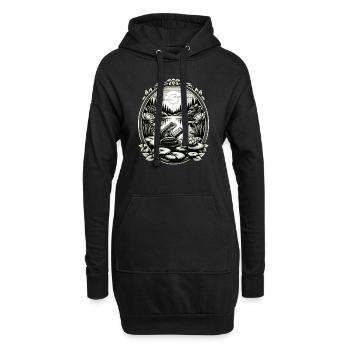 Frosch-Wildnis-Buchlesung Full Moon Lake - Hoodie-Kleid - Schwarz - Vorne