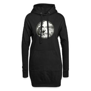 Hérisson nature sauvage livre lecture paysage marin - Sweat-shirt à capuche long Femme - noir - Devant