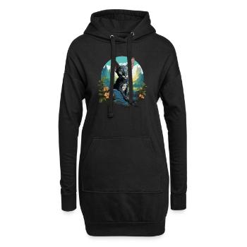 Cornish Rex Kätzchen Cornish Rex Katze - Hoodie-Kleid - Schwarz - Vorne