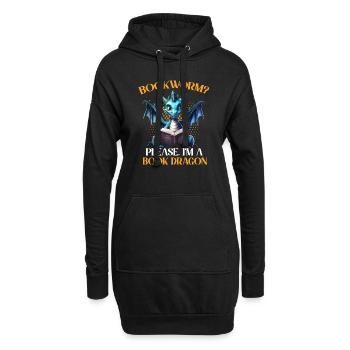 Dragons et livres Nerd Dragon Lover - Sweat-shirt à capuche long Femme - noir - Devant