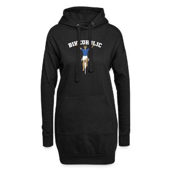 Accro au vélo - Sweat-shirt à capuche long Femme - noir - Devant