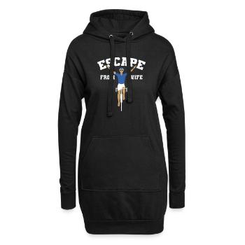 Échappe à ta femme - Sweat-shirt à capuche long Femme - noir - Devant