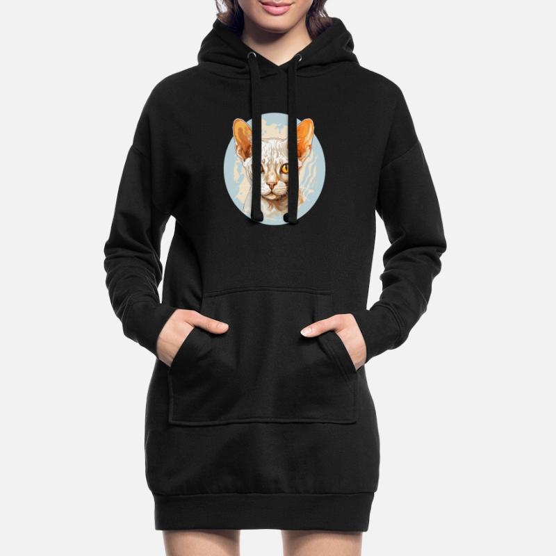 Devon Rex Kätzchen Devon Rex Katze Hoodie-Kleid