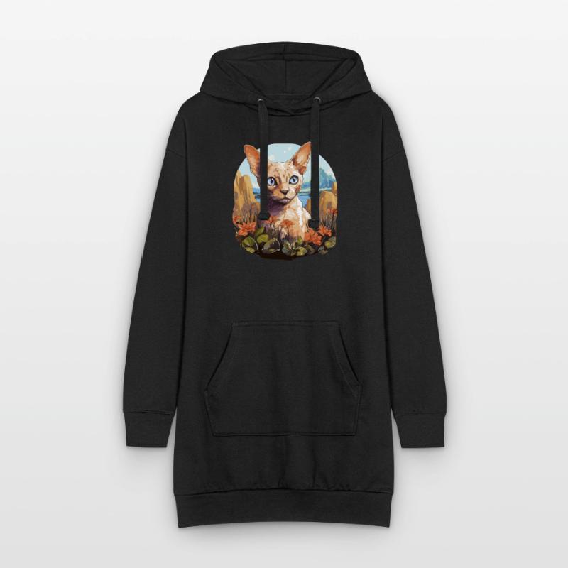 Devon Rex Kitten Devon Rex Cat Hoodie Dress
