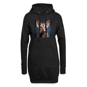 Devon Rex Kitten Devon Rex Cat - Hoodie Dress - black - Front