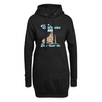 Walross - Hoodie-Kleid - Schwarz - Vorne