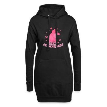 Crazy Frenchie Lady French Bulldog Owner - Hoodie-Kleid - Schwarz - Vorne
