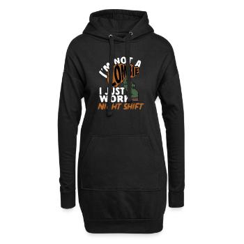 Infirmière de nuit - Sweat-shirt à capuche long Femme - noir - Devant