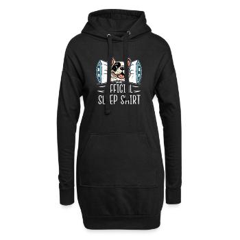 Chemise de couchage officielle propriétaire de chien bouledogue français - Sweat-shirt à capuche long Femme - noir - Devant