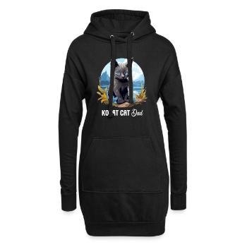 Korat Chaton Korat Chat - Sweat-shirt à capuche long Femme - noir - Devant