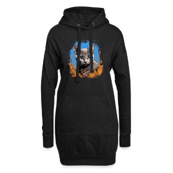 Chaton Korat Chat Korat - Sweat-shirt à capuche long Femme - noir - Devant