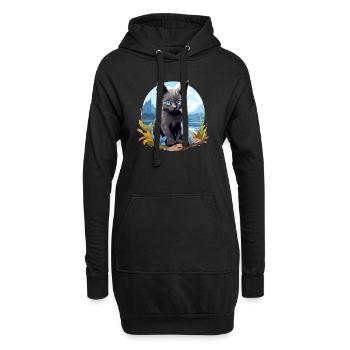 Korat Chaton Korat Chat - Sweat-shirt à capuche long Femme - noir - Devant