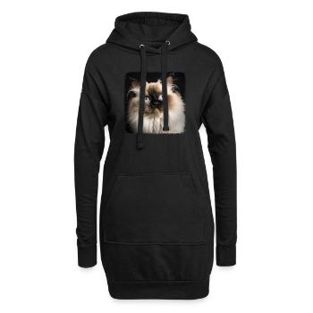Chat de l’Himalaya Colourpoint Katze - Sweat-shirt à capuche long Femme - noir - Devant