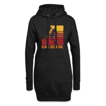 Grimpeur Escalade Montagne - Sweat-shirt à capuche long Femme - noir - Devant