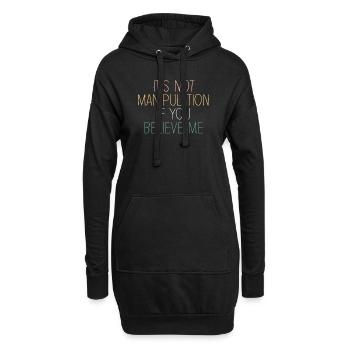 Pas de manipulation si vous croyez - Sweat-shirt à capuche long Femme - noir - Devant