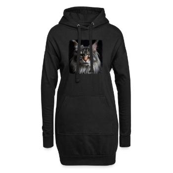 Maine Coon Kätzchen Maine Coon Katze - Hoodie-Kleid - Schwarz - Vorne