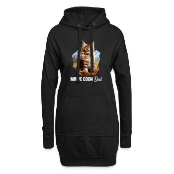 Maine Coon Kätzchen Maine Coon Katze - Hoodie-Kleid - Schwarz - Vorne