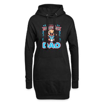 Mein Erster Vatertag als Papa 2024 - Dad - Hoodie-Kleid - Schwarz - Vorne