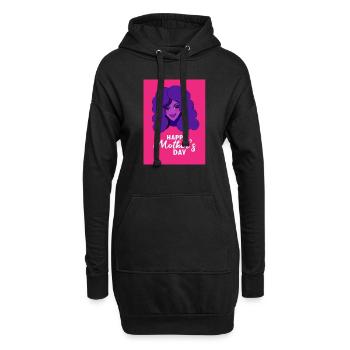 Pop Muttertag: Rosa & Lila Tribut - Hoodie-Kleid - Schwarz - Vorne
