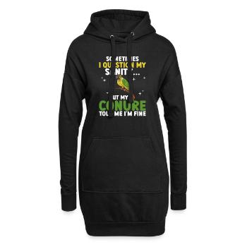 Molina Perruche Perroquet Perruche Oiseau Perruche - Sweat-shirt à capuche long Femme - noir - Devant