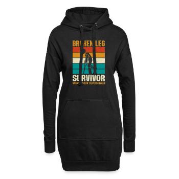 Gebrochenes Bein Knöchelchirurgie Genesung Gebrochenes Bein - Hoodie-Kleid - Schwarz - Vorne