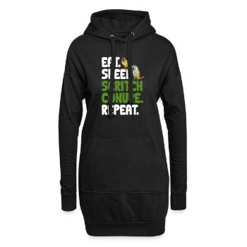 Molina Perruche Perroquet Perruche Oiseau Perruche - Sweat-shirt à capuche long Femme - noir - Devant