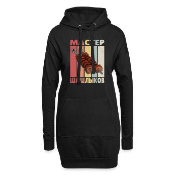 Maître Chachlik Russie Viande Grillades Mangal - Sweat-shirt à capuche long Femme - noir - Devant
