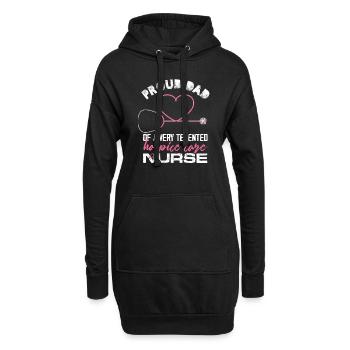 Fier papa d’une infirmière en soins palliatifs très talentueuse - Sweat-shirt à capuche long Femme - noir - Devant