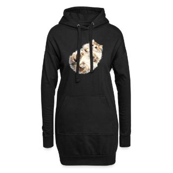 Ragamuffin Chaton Ragamuffin Chat - Sweat-shirt à capuche long Femme - noir - Devant