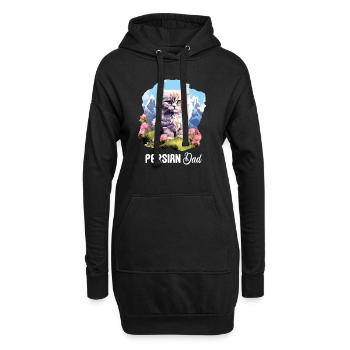 Persian Cat Perserkatze - Hoodie-Kleid - Schwarz - Vorne