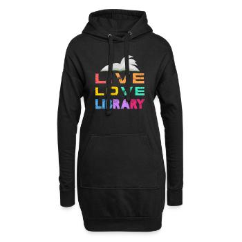 Lecture de livres de bibliothécaire de bibliothèque d’amour en direct - Sweat-shirt à capuche long Femme - noir - Devant