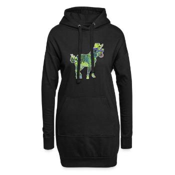Cooles Zebra mit Sonnenbrille Lustiges Pferd wie Streifen - Hoodie-Kleid - Schwarz - Vorne