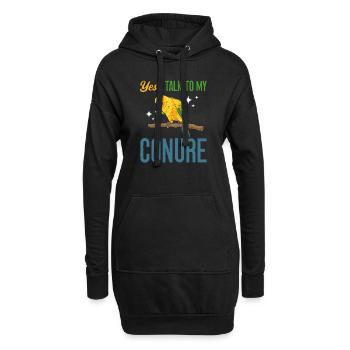 Perruche Perroquet Perruche Oiseau - Sweat-shirt à capuche long Femme - noir - Devant