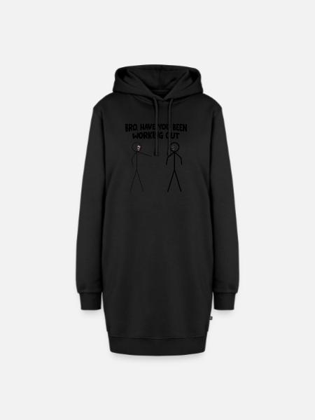 Bro Hast Du Lustigen Gym Stick trainiert - Hoodie-Kleid - Schwarz
