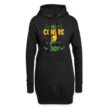 Perruche Perroquet Perruche Oiseau - Sweat-shirt à capuche long Femme - noir - Devant