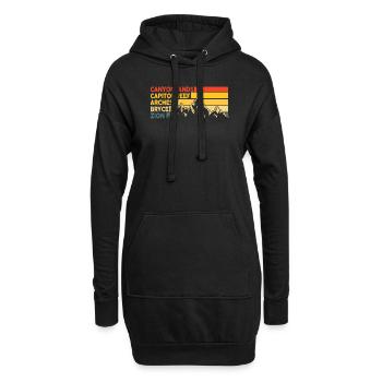 Erkunden Sie die Berge der Utah-Nationalparks - Hoodie-Kleid - Schwarz - Vorne