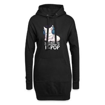 Je ne t’entends pas, j’écoute de la K-pop, Arctic Fox - Sweat-shirt à capuche long Femme - noir - Devant