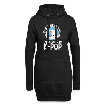 Je ne t’entends pas, j’écoute de la K-pop, Arctic Fox - Sweat-shirt à capuche long Femme - noir - Devant