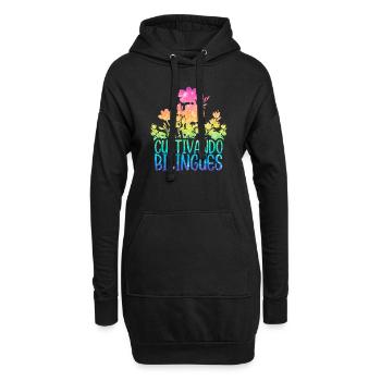 Cultivando Bilingües Professeur d’espagnol - Sweat-shirt à capuche long Femme - noir - Devant